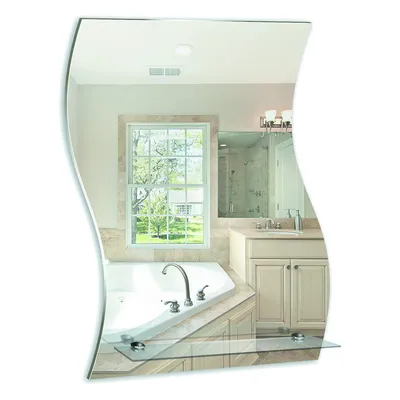 Фото зеркала в ванную с полочкой - скачать в формате WebP
