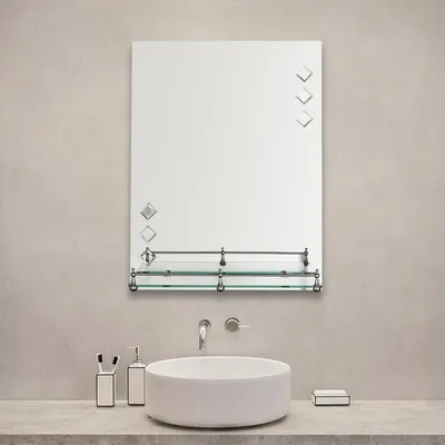Фото зеркала в ванную с полочкой - скачать в формате PNG