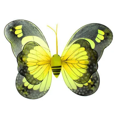 Картинка желтых бабочек с пасторальным пейзажем