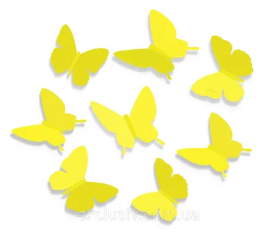 Картинка желтых бабочек для скачивания в формате PNG
