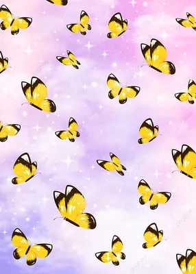 Изображение желтых бабочек с каплей росы