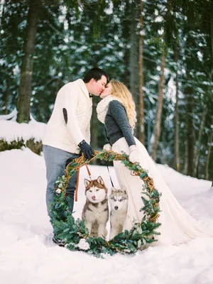 Зимний фотоскетч: Фотографии зимней свадьбы