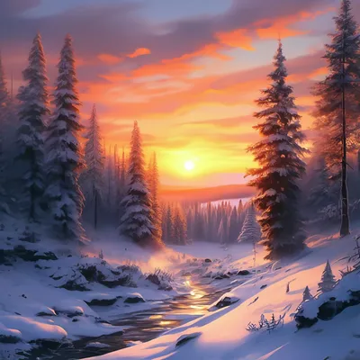 Зимний этюд: Фото природы в различных форматах