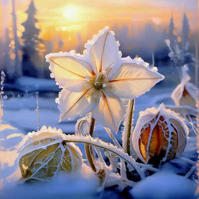 Фото зимних цветов: разные размеры для скачивания