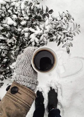 Фото кофе в зимнем утре: Выберите WebP