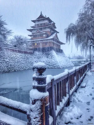 Зимние пейзажи Японии в разных форматах: JPG, PNG, WebP