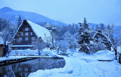 Зимние картинки Японии: Пейзажи в разных форматах изображений