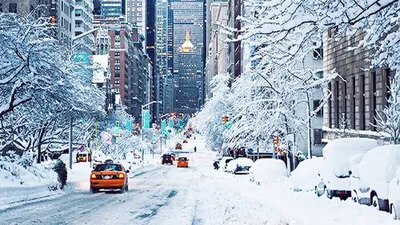 Изображения Зимы в Нью-Йорке: Заснеженные уголки города