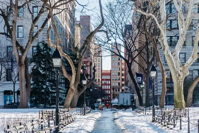 Зима в Нью-Йорке в JPG: Заснеженные городские виды