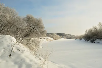 Картинки реки в зимней сказке