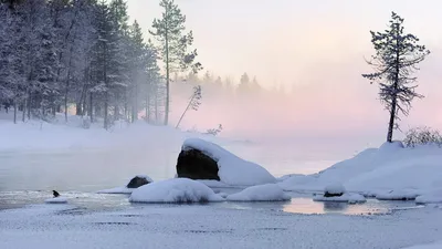 Фотография реки в зимней прелесть: обои на телефон бесплатно