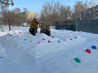 Зимние творческие постройки в детском саду: бесплатные изображения