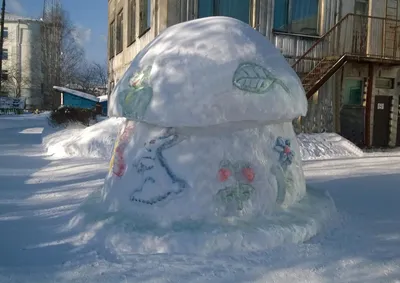 Фото зимних построек из снега в детском саду