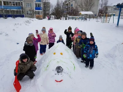 Изображения снежных шедевров в детском саду