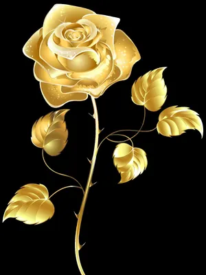 Изображение золотой розы в высоком разрешении (png)